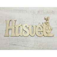 Natúr fa - "Húsvét" felirat nyulas 34cm – húsvéti dekorációhoz