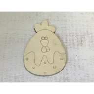 Natúr fa - Pöttyös tyúk 15cm – húsvéti dekorációhoz