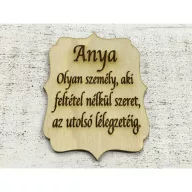 Natúr fa - Tábla "Anya..." 8x6cm – anyák napi dekorációhoz