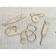 Orvosi szett 5db/csomag – festéshez, dekorációhoz – Lézervágott fa termékek