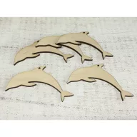 Natúr fa - Delfin 10,5x4cm 5db/csomag – nyári dekorációhoz