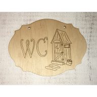 Natúr fa - "WC"  rajzos tábla – festéshez, dekorációhoz