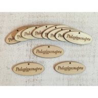 Natúr fa - "Pedagógusnapra" ovál táblák  10db/csomag – ballagási ajándékokhoz