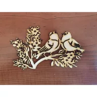 Natúr fa - Énekes madarak 15cm – húsvéti dekorációhoz