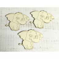 Elefánt  3db/csomag – festéshez, dekorációhoz – Lézervágott fa termékek