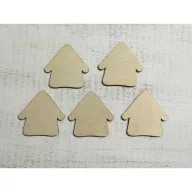 Natúr fa - Házikó 8cm 5db/csomag – festéshez, dekorációhoz