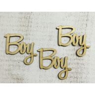 Natúr fa - "Boy" felirat  3db/csomag – kreatív dekorációhoz