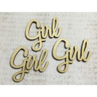 Natúr fa - "Girl" felirat  3db/csomag – kreatív dekorációhoz