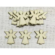 Natúr fa - Angyalka 4cm 10db/csomag – karácsonyi dekorációhoz, koszorúhoz