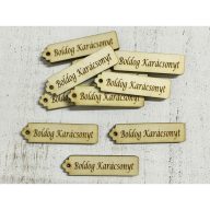 Natúr fa - "Boldog Karácsonyt" scrapbook tábla 10db/csomag – karácsonyi dekorációhoz