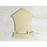 Natúr fa - Házikó szalaggal 18cm – festéshez, dekorációhoz