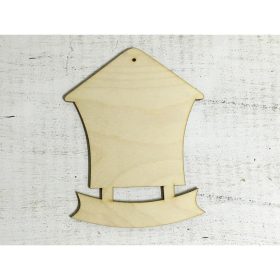 Natúr fa - Házikó szalaggal 18cm