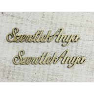 Natúr fa "Szeretlek Anya" felirat  2db/csomag – anyák napi dekorációhoz