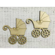 Natúr fa - Masnis babakocsi 2db/csomag – kreatív dekorációhoz