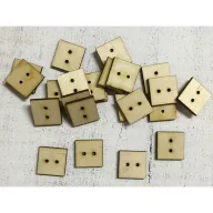 Natúr fa - Kocka gomb  25db/csomag – festéshez, dekorációhoz