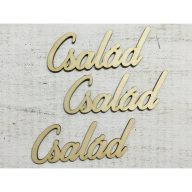 Natúr fa "Család" felirat 13,5cm 3db/csomag – festéshez, dekorációhoz