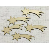 Natúr fa - Hullócsillag 9,5cm 5db/csomag – karácsonyi dekorációhoz