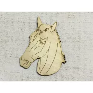 Natúr fa - Lófej 10,5cm – festéshez, dekorációhoz – Lézervágott fa termékek