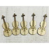 Natúr fa - Hegedű 5db/csomag – festéshez, dekorációhoz