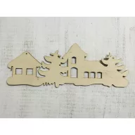 Natúr fa - Téli táj 38,5cm – karácsonyi dekorációhoz