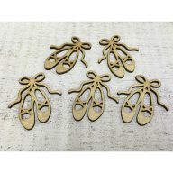 Natúr fa - Balerina cipő 5db/csomag – kerti és otthoni dekorációhoz