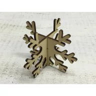 Natúr fa - Hópelyhes mécsestartó 8cm – karácsonyi dekorációhoz