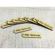 Natúr fa - "Békés karácsonyt" scrapbook tábla 6,5cm 10db/csomag – karácsonyi dekorációhoz