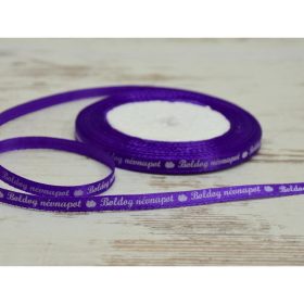   Szatén szalag " Boldog névnapot" felirattal 6mm X 23méter