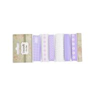 Dekor szalag csipkével 6mm x 2méter lila árnyalatok – kreatív dekorációhoz