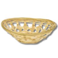 Hosszúkás áttört bambusz tál 17,5*13,5cm – koszorúkészítéshez