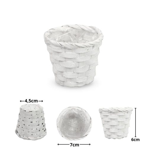 Bambusz kaspó fehér 7cm