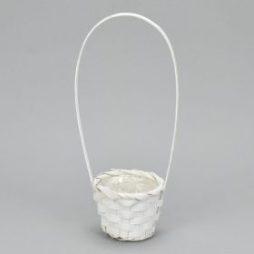 Bambusz füles kaspó fehér 9cm