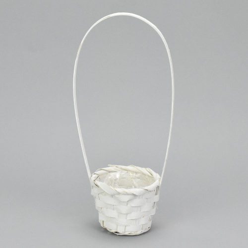 Bambusz füles kaspó fehér 9cm