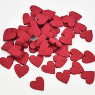 Fa sziv piros 2cm 50db/csomag – valentin napi dekorációhoz
