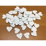 Fa szív fehér 2cm 50db/csomag – festéshez, dekorációhoz