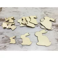 Natúr fa - Nyuszi különböző méretek 18db/csomag – húsvéti dekorációhoz