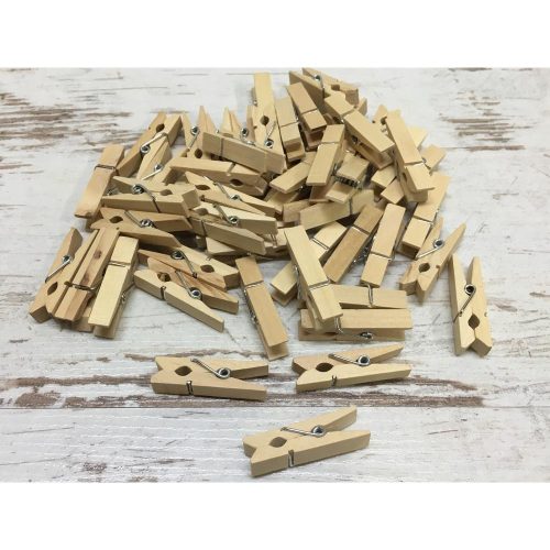 Fa csipesz natúr 3,5cm 25db/csomag