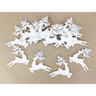 Fehér ugrószarvas 5cm 15db/csomag – karácsonyi dekorációhoz