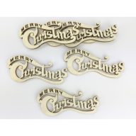 Natúr fa - Merry Christmas íves kicsi 6db/csomag – karácsonyi dekorációhoz