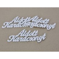 Áldott Karácsonyt felirat fehér 15cm 3db/csomag – koszorúhoz, asztaldíszhez