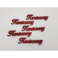 Karácsony felirat piros 10cm 8db/csomag – koszorúhoz, asztaldíszhez