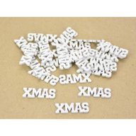 Xmas felirat mini fehér 30db/csomag – koszorúhoz, asztaldíszhez
