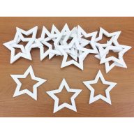 Lyukas csillag fehér 5cm 15db/csomag – karácsonyi dekorációhoz