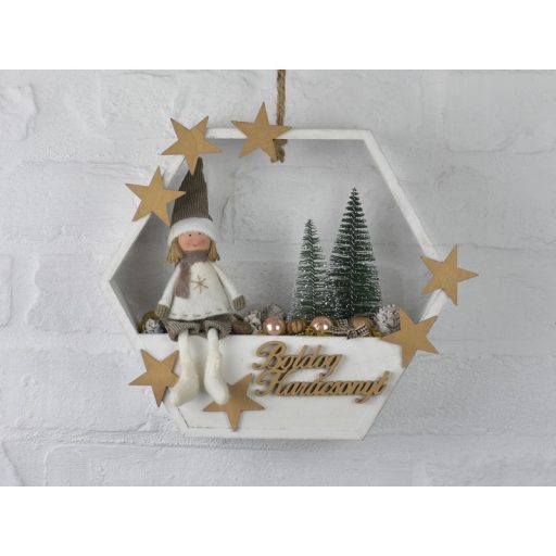 Boldog karácsonyt felirat arany 10cm 6db/csomag – koszorúhoz, asztaldíszhez