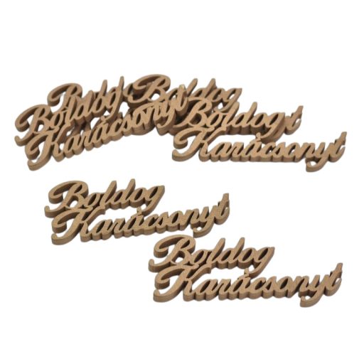 Boldog karácsonyt felirat arany 10cm 6db/csomag – koszorúhoz, asztaldíszhez