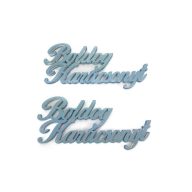 Boldog karácsonyt felirat kékezüst 15cm 2db/cs – koszorúhoz, asztaldíszhez