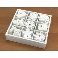 Dobozos karácsonyi díszek fehér 90db/doboz – karácsonyi dekorációhoz