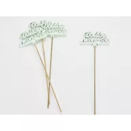 Fa beszúrós "Boldog névnapot" felirat menta 8x29cm 4db/csomag – festéshez, dekorációhoz