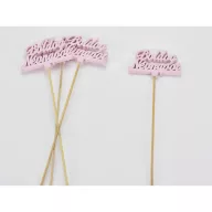 Fa beszúrós "Boldog névnapot" felirat pink 8x29cm 4db/csomag – festéshez, dekorációhoz