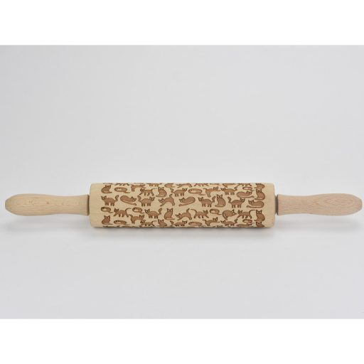 Kekszmintázó sodrófa - Cicás 38cm – kreatív dekorációhoz – kreatív hobby projektekhez és dekorációhoz – Papelito.hu